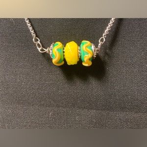 Uniquely designed and hand crafted Lamp work bead bracelet